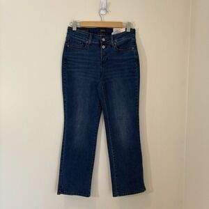 NYDJ Womens Marilyn Ankle Slit Jeans 5 Dark Wash‎ Straight Leg Stretch Classic